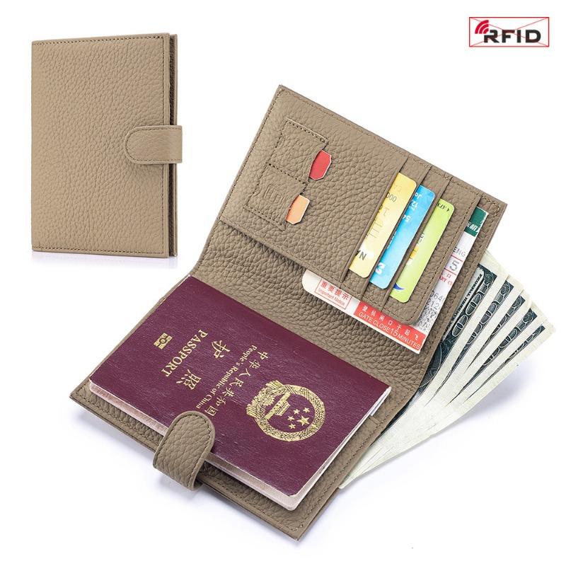 Neue Leder RFID Ultradünne Reisepass Tasche Multifunktionale Geldbörse Ticket Clip Reisepass Dokumenten Tasche Aufbewahrungstasche Damen
