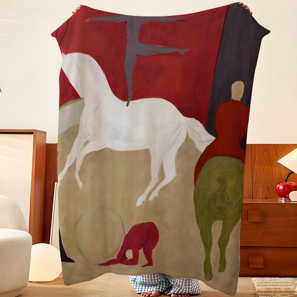 Artist P-Pierre B-Boncompain Throw Flannel Throw Blanket, Lightweight Cozy, Durable Washable Cute Cool