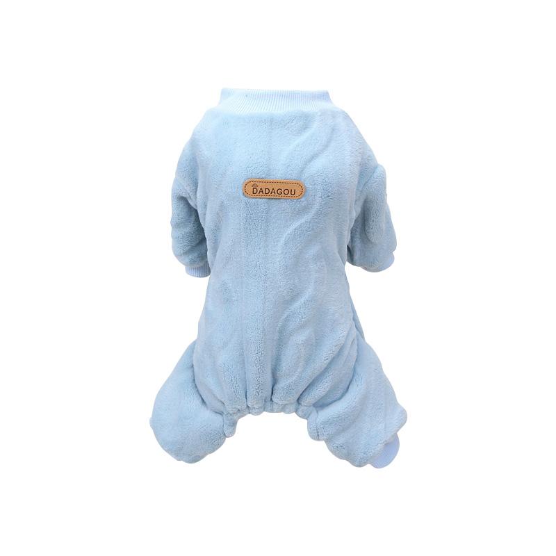 

Флисовая одежда для собак, зимняя теплая мягкая куртка для домашних животных, комбинезоны для маленьких собак, кошек, чихуахуа, шнауцеров, йоркширских терьеров, одежда для щенков L синий