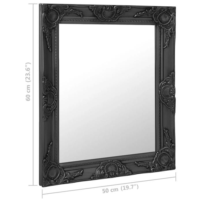 VidaXL Miroir mural style baroque 50x60 cm noir 320319