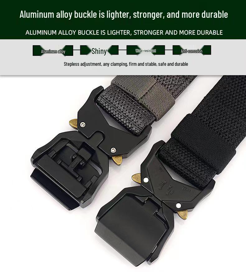 Herren Taktischer Gürtel mit Schnellverschluss-Aluminiumschnalle und Nylon Elastisches Canvas