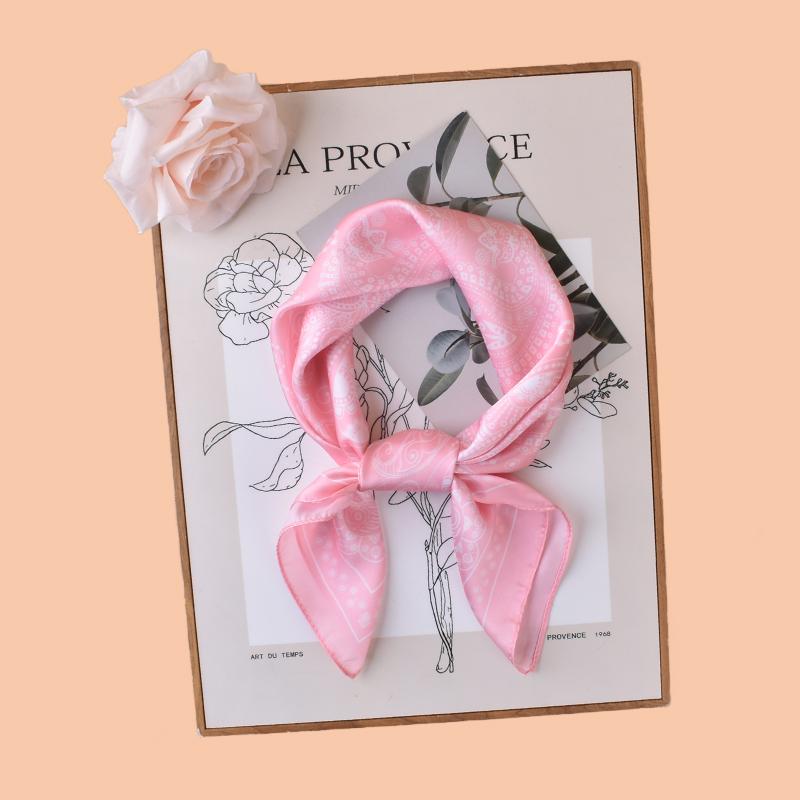 1pc Multicolor Paisley Print Silk Satin Square Scarf Women's Hair Accessory Spring New Versatile Belt Bag Decoration Silk