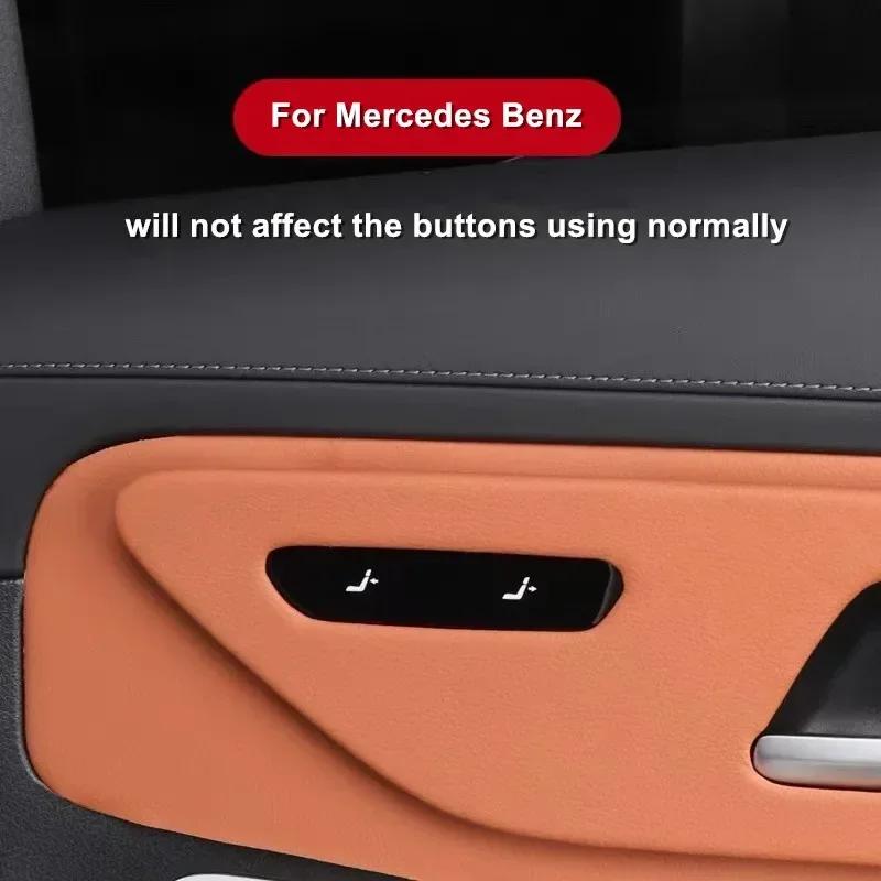 Car Door Handle Button Panel Leather Protective Cover Trim For Mercedes Benz GLC  2023 2024 2025 Accessories