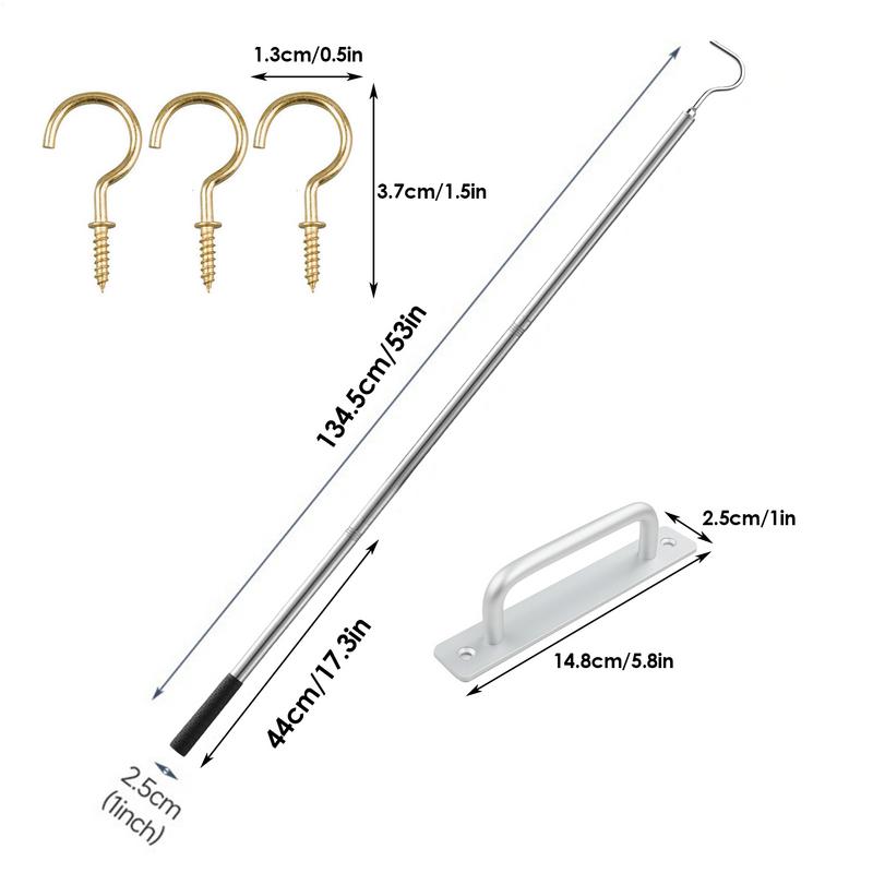 Attic Pull System Hook Set Efficient Labor-Saving Ladder Pull System Kit Portable Ladder Accessories for Home Improvement