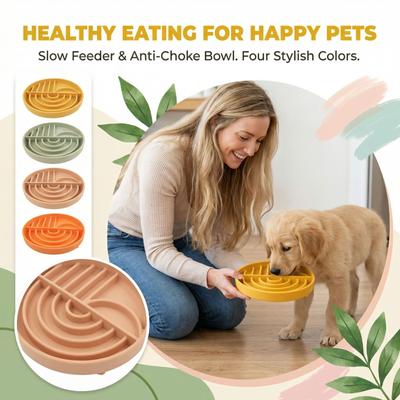 Pet General With Suction Cups Slow  Eating Bowl Feeding Pet Bowl