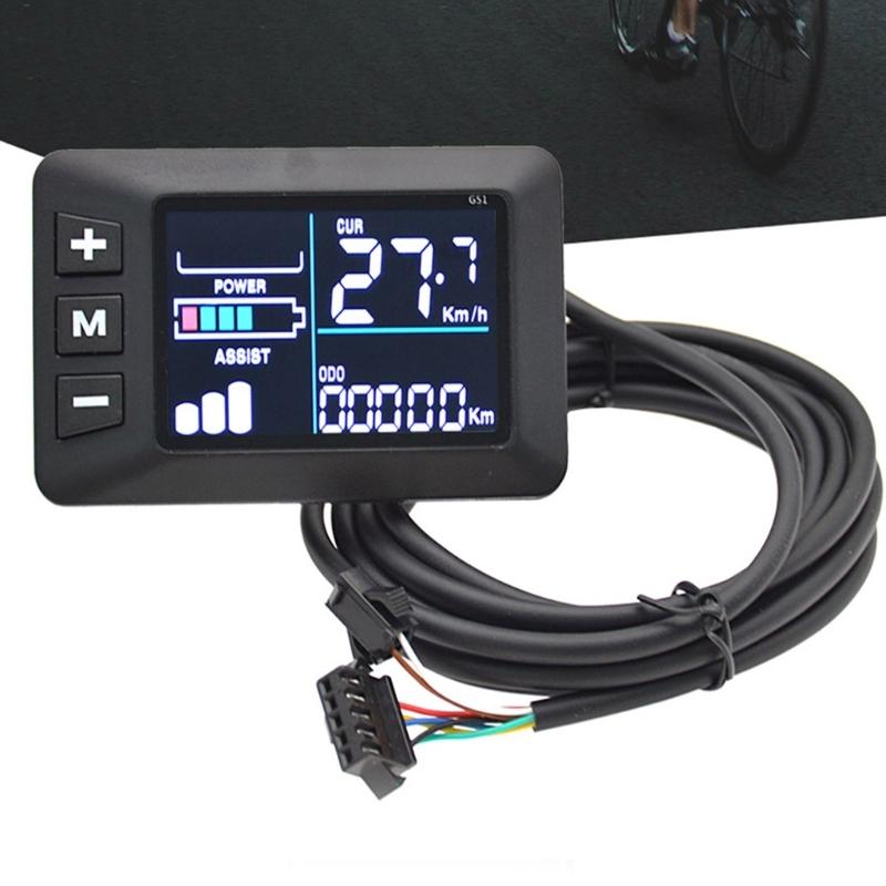Electric Scooter Speedometer Odometers Color Display for 22.2mm Handlebar 24-48V LCD Display Control Panel 6Pin Plug