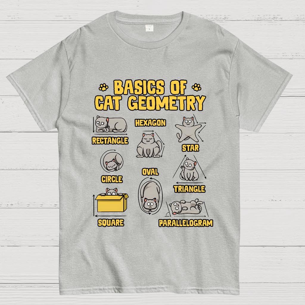 Basics of Cat Geometry Cotton Summer Casual Cool Loose T-Shirt