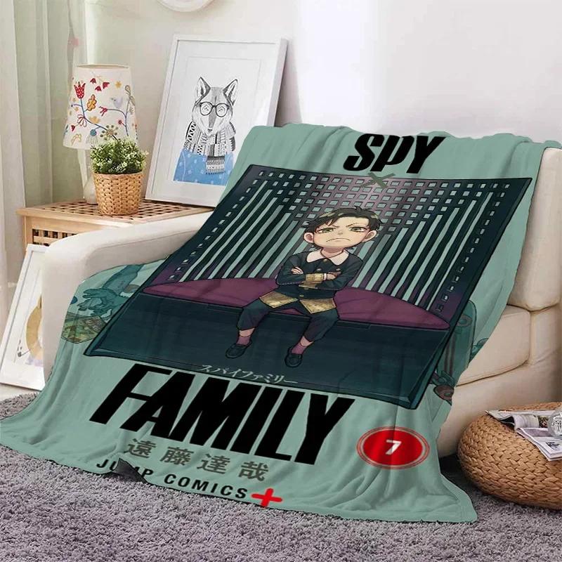 3D Print Anime Spy Family Blanket Soft Sofa Cover Throw Anya Blanket Fleece Tapestry Warm Bed Blankets for Bedroom Couch