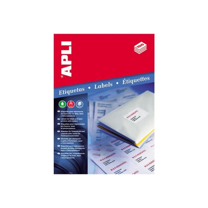 APLI PAPER Auto-adhésif blanc 70 x 25.4 mm 3300 étiquette(s) (100 feuille(s) x 33) étiquettes