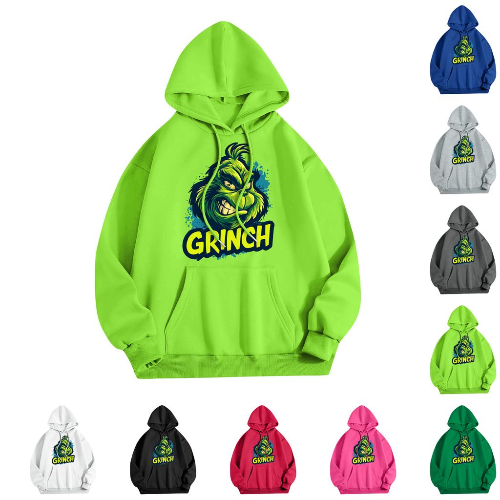 Women's Fashion Christmas Printed Casual Hooded Sweatshirt With Pockets