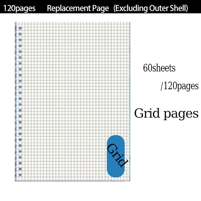 Прозрачный А5 ПВХ блокнот с отстегивающейся обложкой, на кольцах, со сменными листами, эстетичный, для школы, офиса, планер, дневник Grid Replace 120page