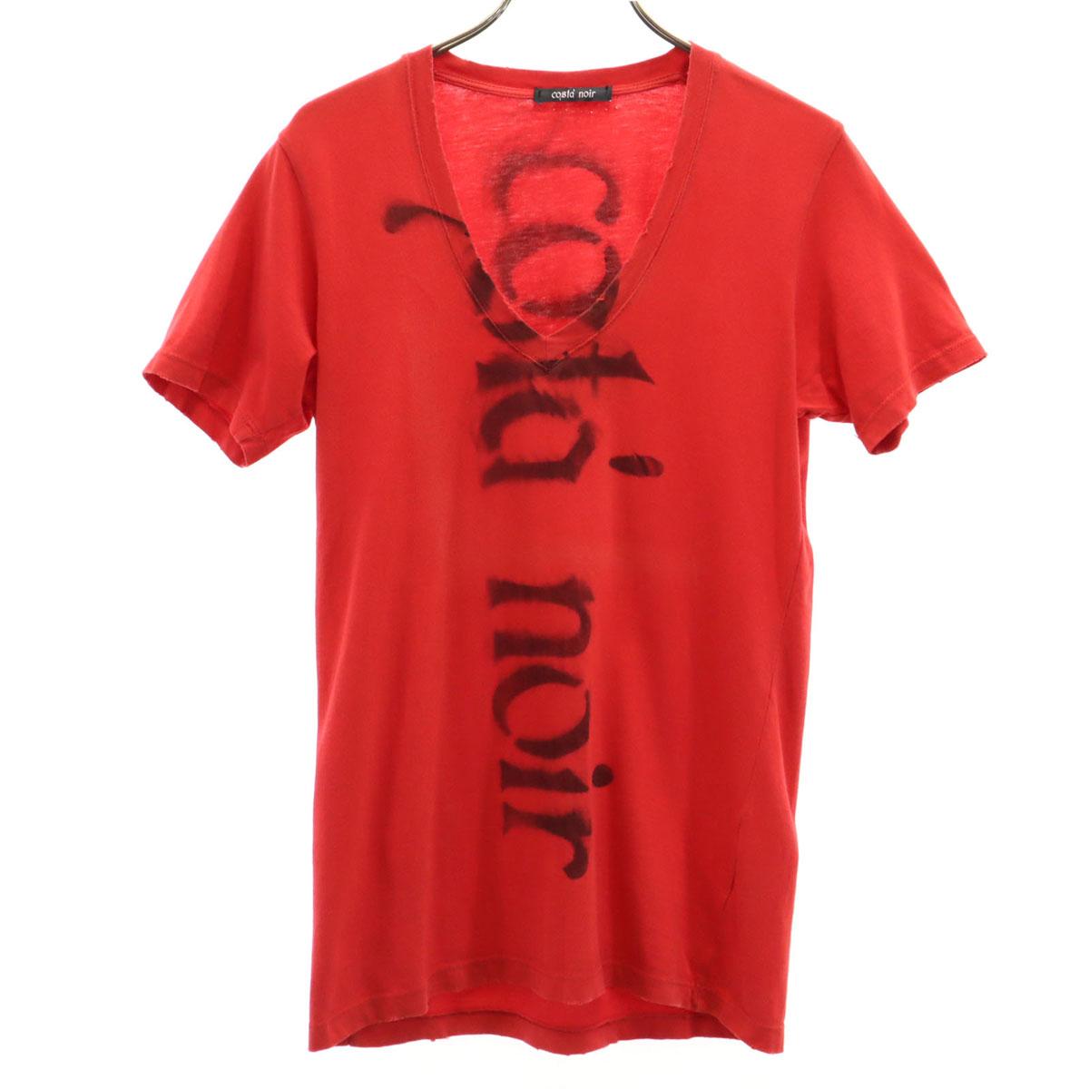 

costa noir сделано в Италии Короткий рукав Винтажный V-образный вырез Разрез S Красный Женский Б/у