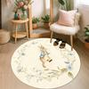 Ghirlanda Coniglio di Pasqua Tappeto Rotondo Fiore Vintage Coniglio Tappetino Antiscivolo Lavabile in Lavatrice Tappeto Morbido per Soggiorno Camera da Letto