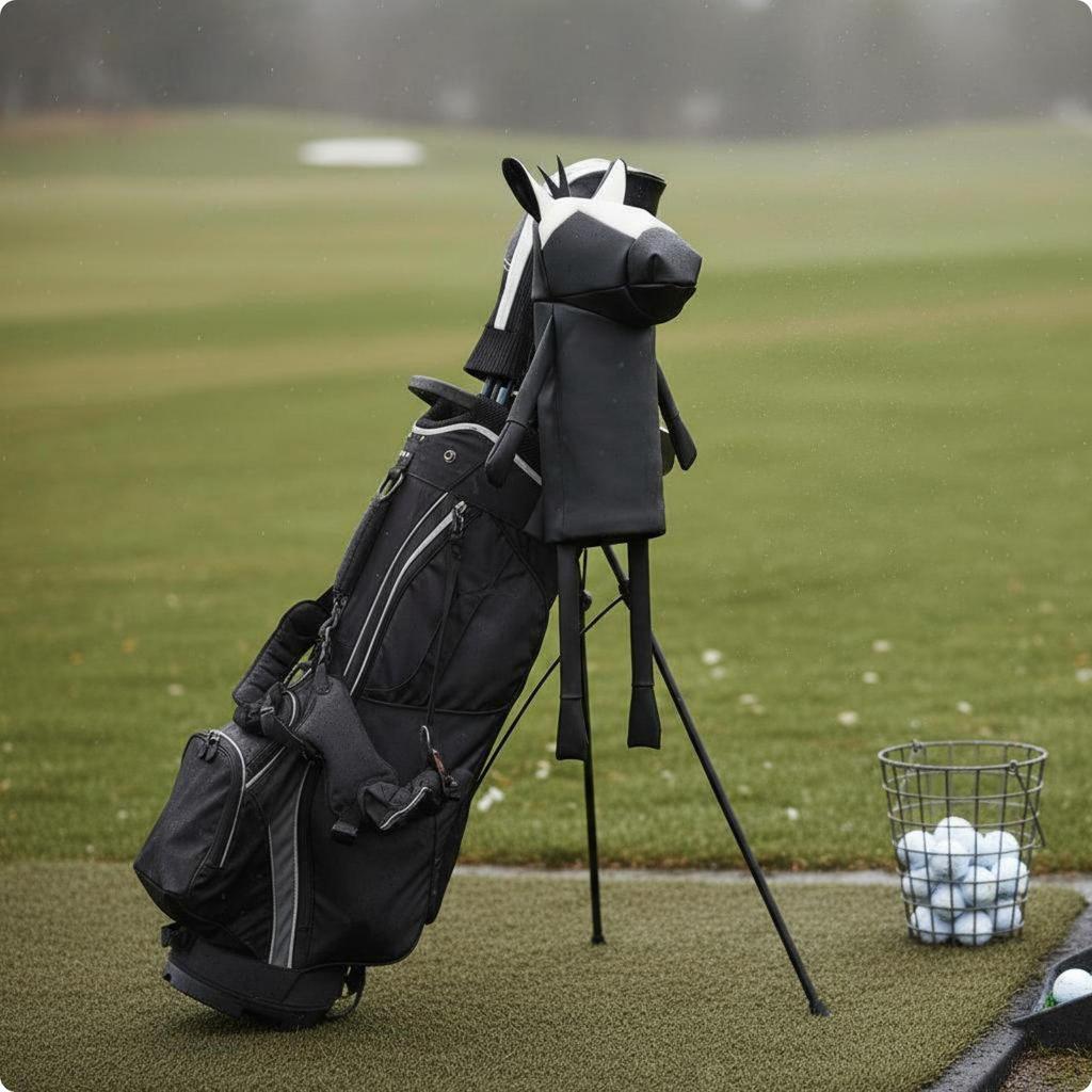 PU Leather Golf Wood Cover Guarding Cartoon Headcover Easy and Off Brown