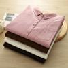 Korean Design Solid Corduroy Cardigan Women's Slimming Top, Long Sleeve Spring 2026 Casual Shirt