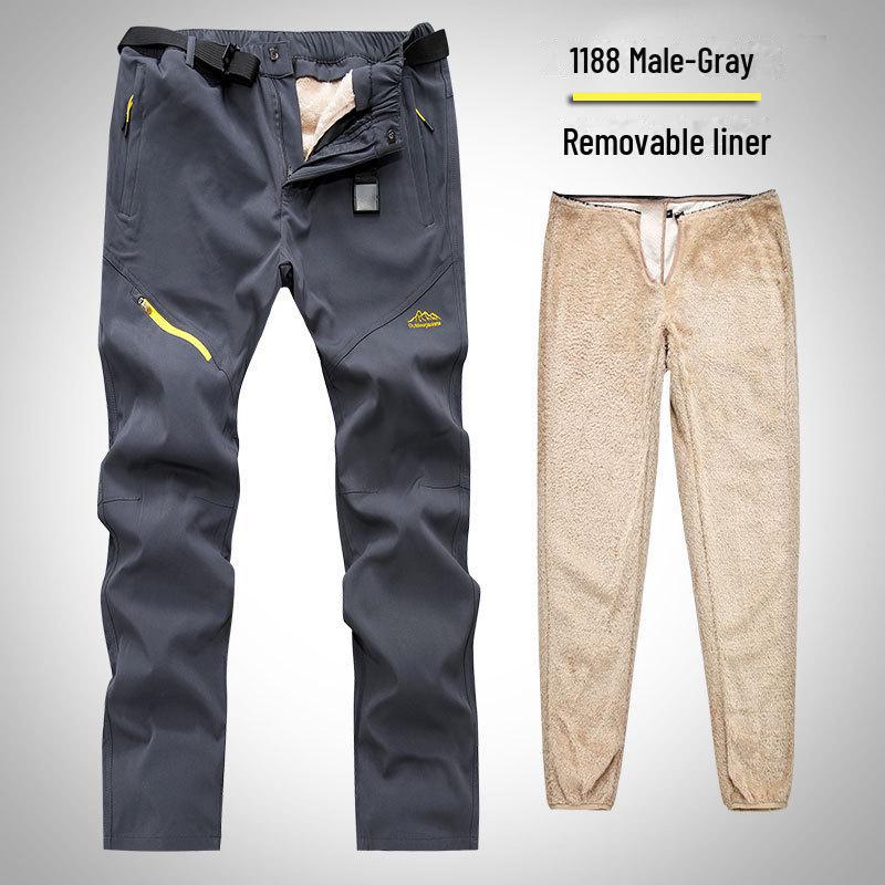 Pantalones de Montaña Unisex para Exterior Cortavientos e Impermeables con Forro Desmontable para Otoño/Invierno