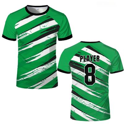Einfache gestreifte Grafik-Fußball-T-Shirts für Herren Sommer-Mode Kurzarm 3D-Druck Sport-T-Shirts Locker Schnelltrocknend T-Shirts
