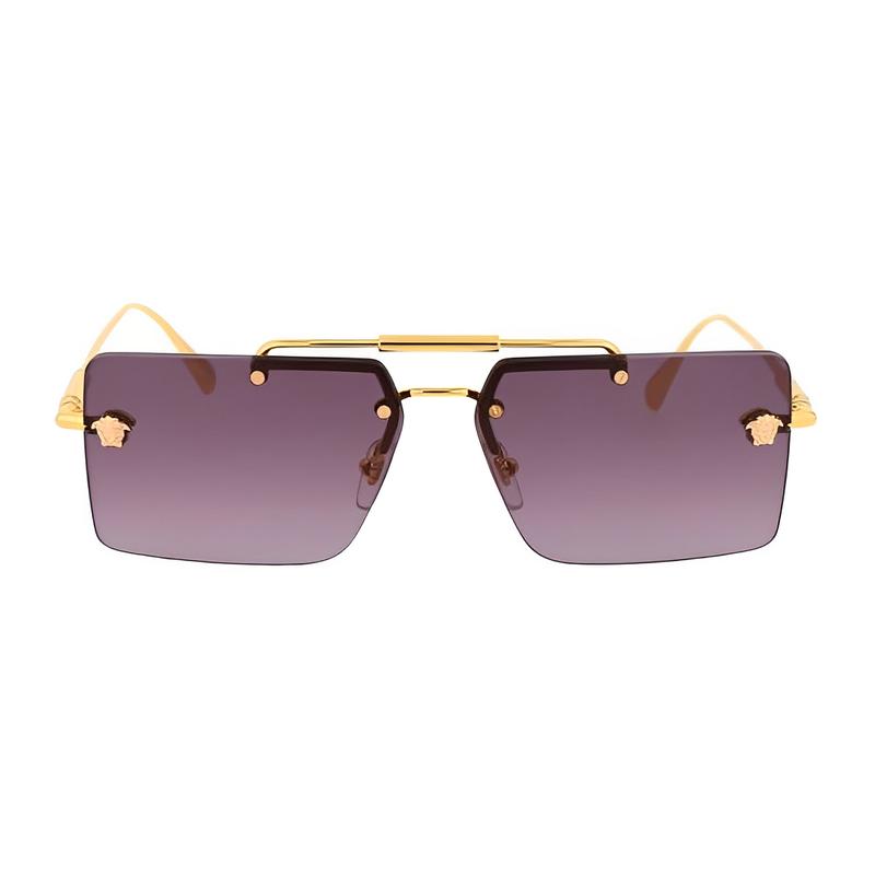 Versace Fashionable and elegant alloy frame pilot style sunglasses women's dark 4131865 0VE224510028H-dark red 60