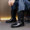 Leather boots large size new leather shoes high top knight boots British style high boots