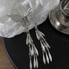 Silver Color Butterfly Tassel Hair Claw Leaf Chinese Butterfly Hairpins Metal Shark Clip  Party