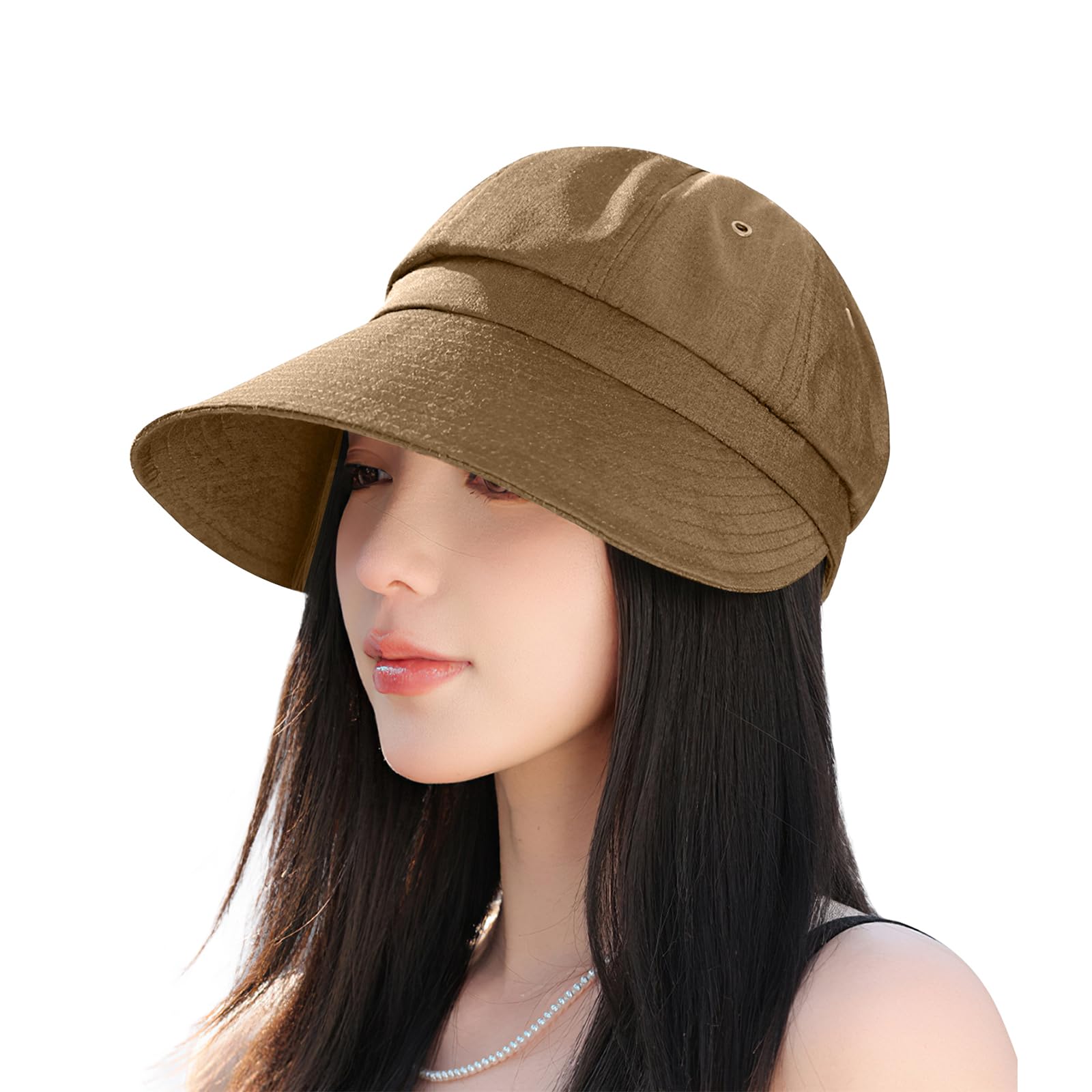 

UV Protection Hat for Women Extra Wide Sun Visor Sun Protection Slimming Sunburn Prevention Solid Autumn Free [SIVAN] Ultra-lightweight, Cool,