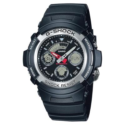 Męski zegarek G-SHOCK AW-590-1AJF [G-SHOCK BASIC 20 atm wodoodporny] okrągły czarny ze stali nierdzewnej