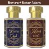 Kewra Attar und Kesar Attar Kombi – Frische Grün-Florale & Warme Würzig-Duftöle | Alkoholfreies Unisex Roll-On Parfüm Set | 2 x 6 ml