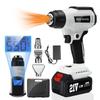 Rechargeable Heat Gun with Temperature Two Wind LCD and Temperature Compatible with Makita Includes 3 Versatile for DIY Including Shrinking and