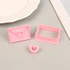 Envelope With Love Heart Shaped Cookie Cutters Stamps Flower Petal Pattern Biscuit Embosser Mould Fondant Baking Decorating Tool