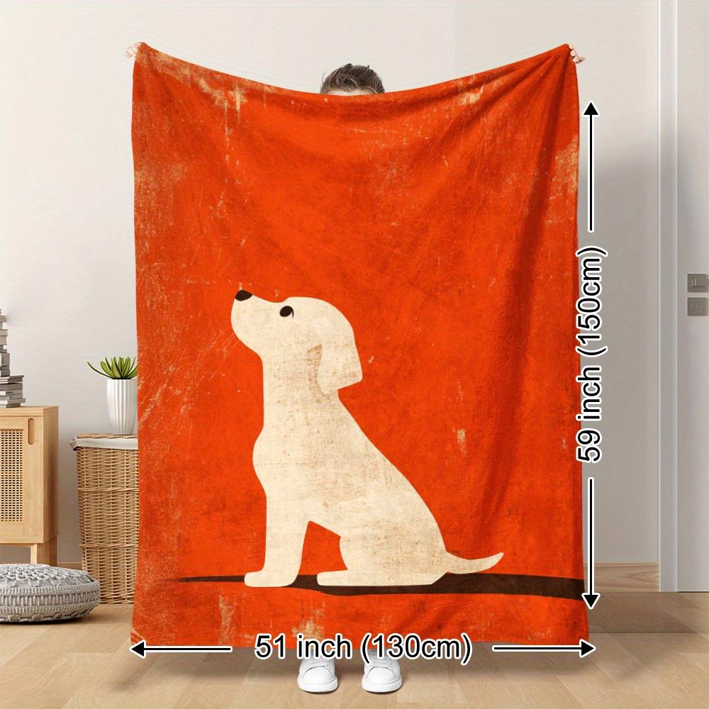 Dog Fleece Blanket Minimalist Dog Design Soft Cozy Throw Home Decor for Living Room or Bedroom Gift for Dog Lovers60x80 70x100cm28x39in