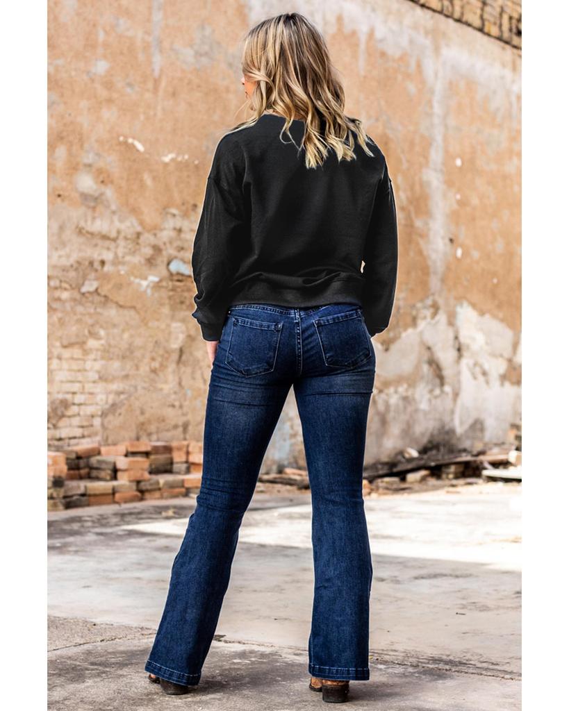 Azura Exchange Hey Boo Long Sleeve Pullover Sweatshirt