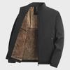 2024 Men's Winter Stand-Up Collar Jacket for Middle-Aged & Elderly, Plus Velvet, Thickened & Warm 