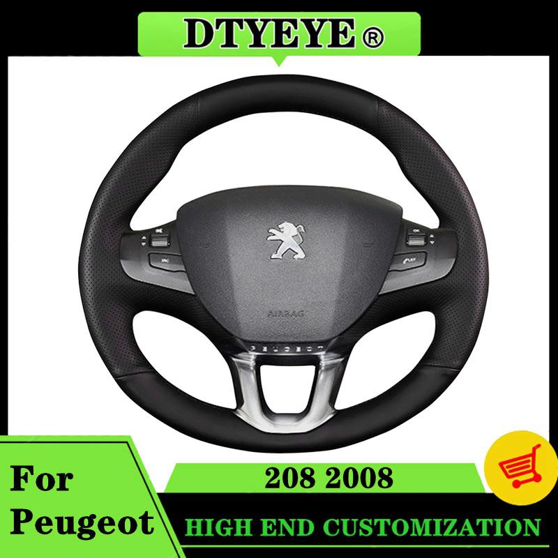 Car Steering Wheel Cover For Peugeot 208 2008 Customized Car Accessories Interiors Original Steering Wheel Braid Steering Wrap