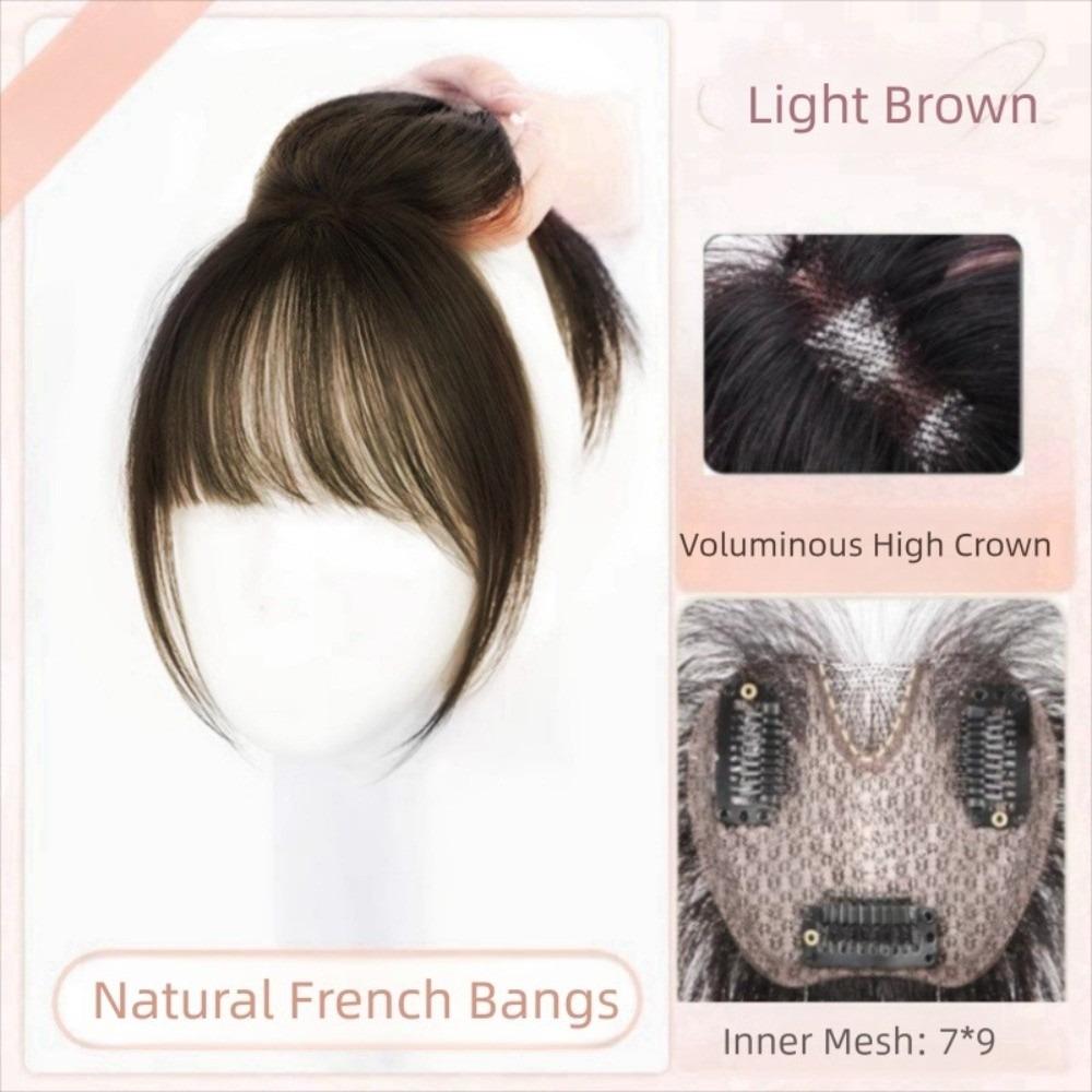 Fake Bangs Hair Toppers Wigs with Bangs Middle Part Fringe Hair Pieces Increase Hair Volume