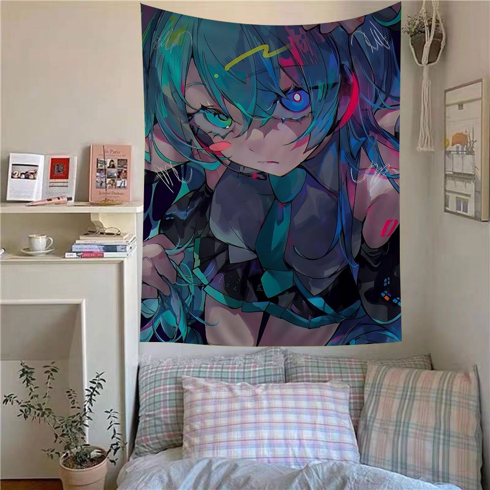 Kawaii Anime Girl Tapestry Chibi Characters Manga Print Wall Hanging Ideal for Bedroom Decor Anime Y2K Aesthetic Fans