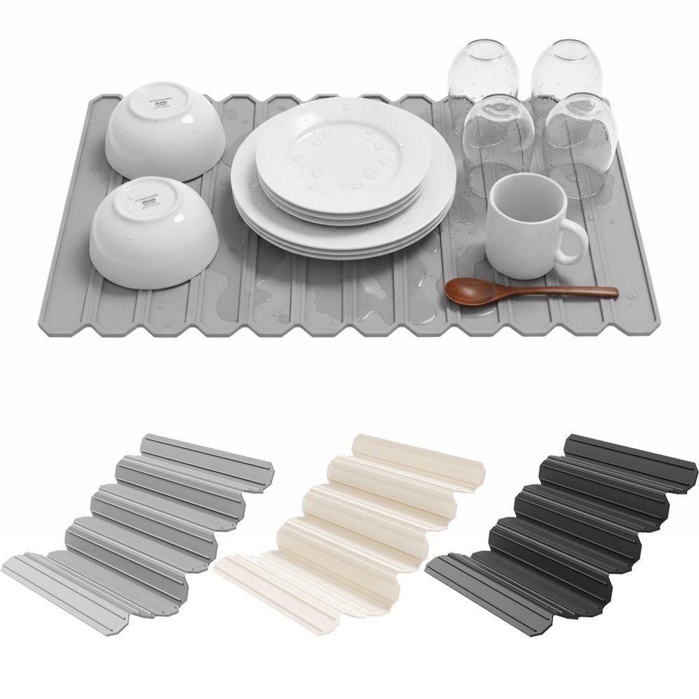 Quick-drying Kitchen Drying Mat Non-slip Countertop Protector Silicone Drain Pad Multi-functional Prevents Water Build Up