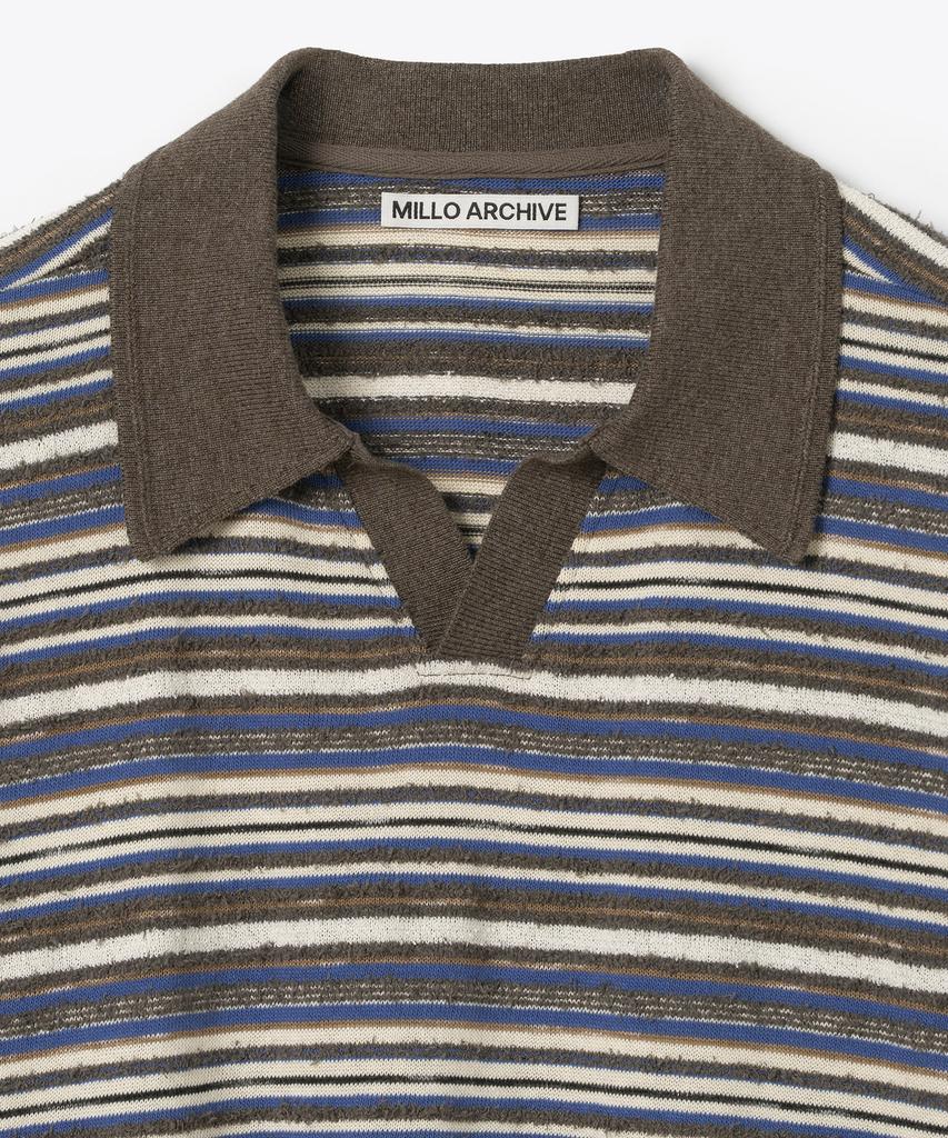 MILLO ARCHIVE Irregular Half Collar Knit [Mid Blue]