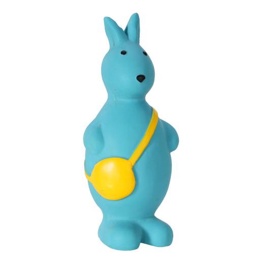 Squeaky Dinosaur Dog Chew Toy Bite Resistant Aggressive Chewer Latex Kangaroo Interactive Toy Small Dog Teething Cleaning Boredom Toy