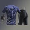 Mens Cycling Jersey Shorts Set Quick-Dry Ice Silk Bike Outfit With Phone Pocket Road Mountain Biking