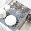 Heat Resistant Silicone Dish Drying Mat Non-slip Pot Holder Tableware Drainage Mat  Counter Top