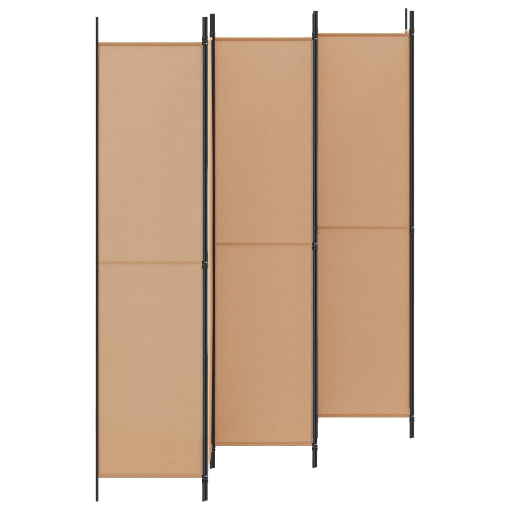 6 Panel Room Divider Beige 300 X 220 Cm Fabric