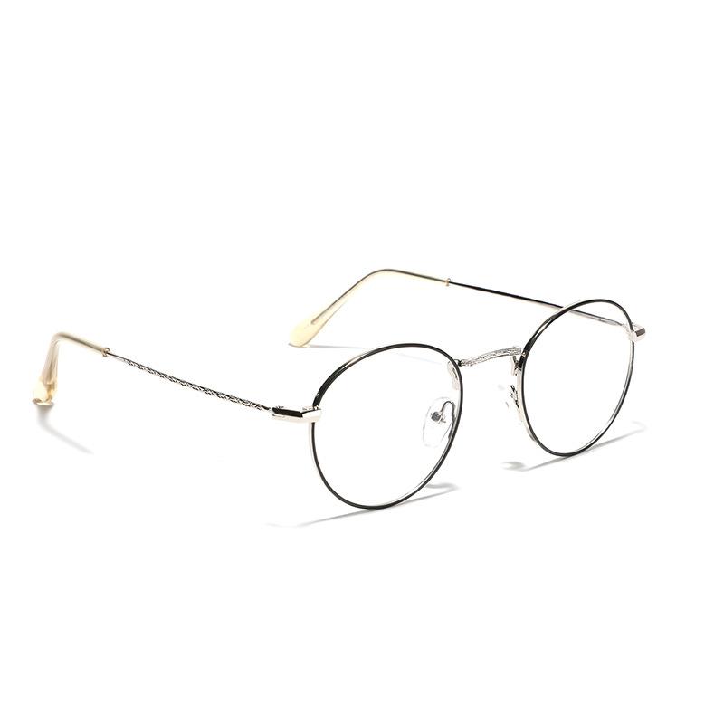 

Круглое зеркало принца в металлической оправе, плоское зеркало для женщин, простое зеркало, литературные очки в небольшой прозрачной оправе для мужчин серебряный