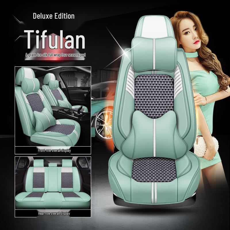 Jiaqi Eis-Seide Cartoon Autositzbezug: Vollständige Abdeckung, Universelle Passform für alle Jahreszeiten
