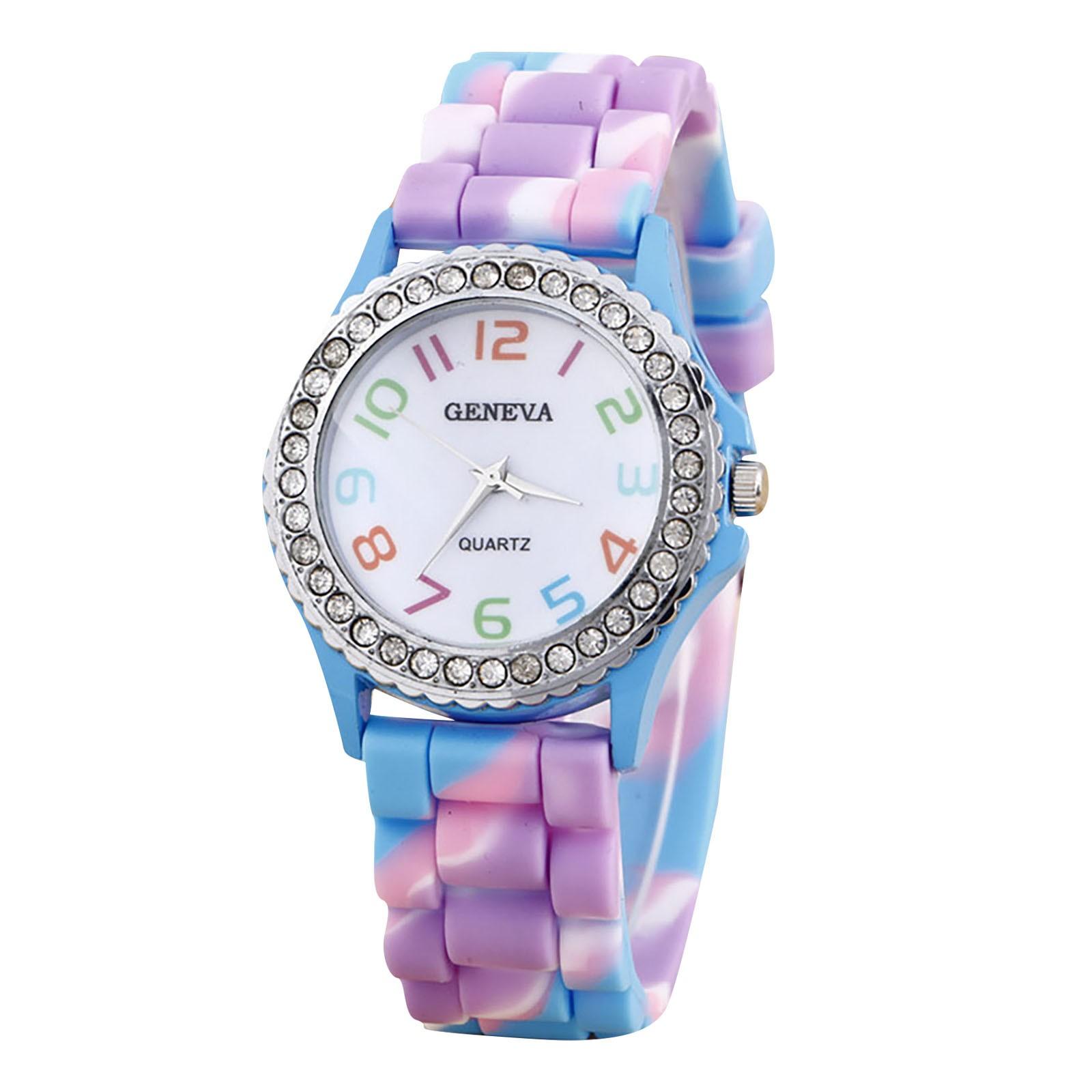

Женские часы Силиконовые часы Crystal Bling Часы Аналоговые цифровые кварцевые наручные часы One Size