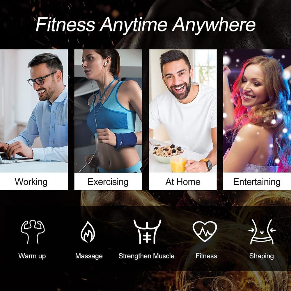 Mini Portable Wireless TENS EMS Unit With Remote and LCD Touch Screen, Smart 10 Mode 39 Level Muscle Stimulator For Fitness