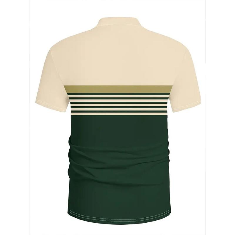 Haine Bărbați Vară Nou Polo cu Mânecă Scurtă Bărbați Modă Dungi Polo de Golf Topuri