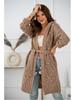 Women's Plus Size Knitted Hoodie Cardigan with Belt - Long Sleeve, 8 Color Options, 2024 Collection