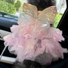Dog Princess Dress Thin Cat Rainbow Butterfly Skirt Summer Girl Puppy Lace Tutu Dress for Small Medium Dogs Cats