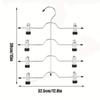 Four-layer dress hanger with 8 clips. Adjustable non-slip hanger. Made of stainless steel. Foldable for drying clothes.
