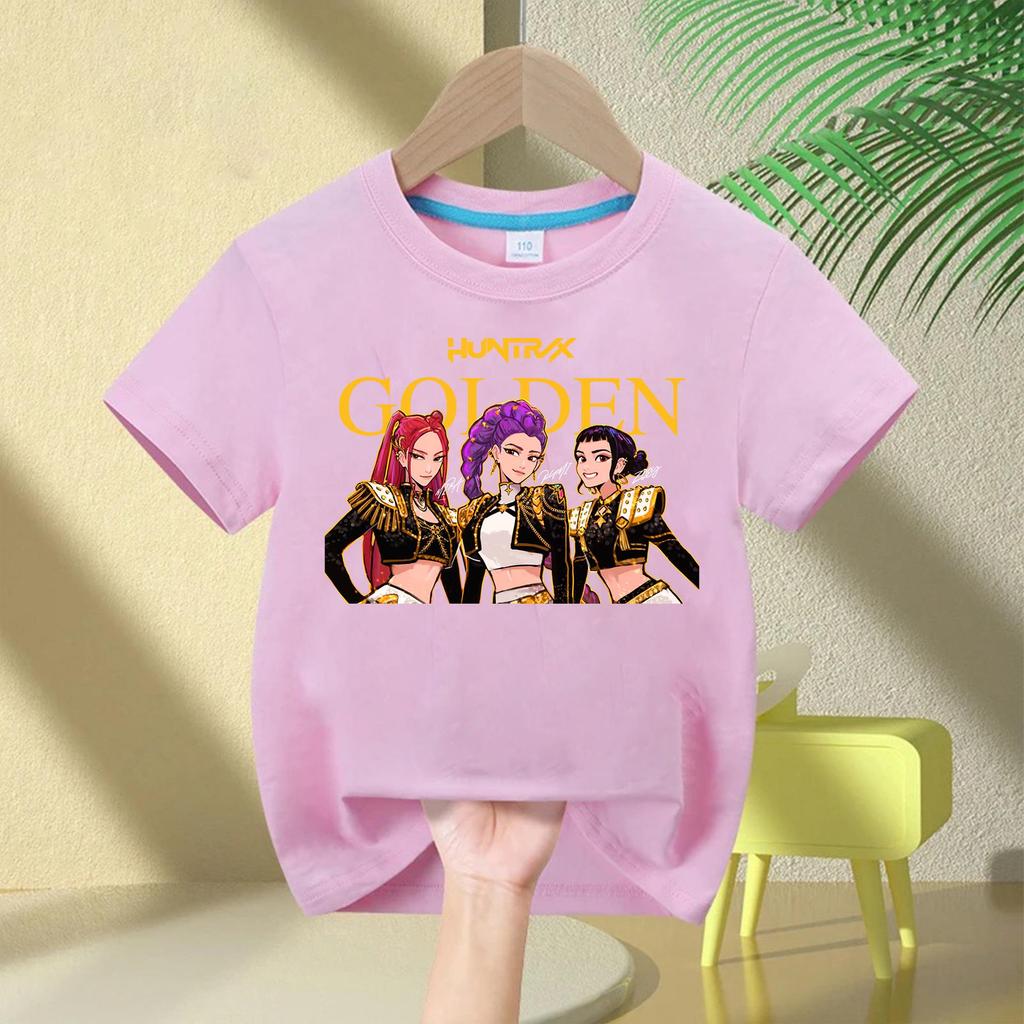 Demon Hunter Squad Kids Anime Print Casual Short Sleeve T-shirt